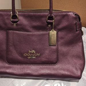 Coach Metallic Purple Leather Satchel